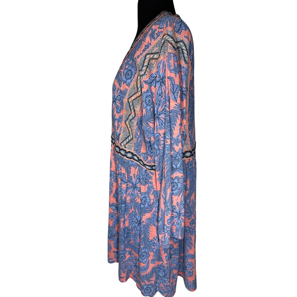 J. Jill Refresh Embroidered Floral Tunic Top Size M Cotton Boho Lace Crochet - Picture 7 of 16